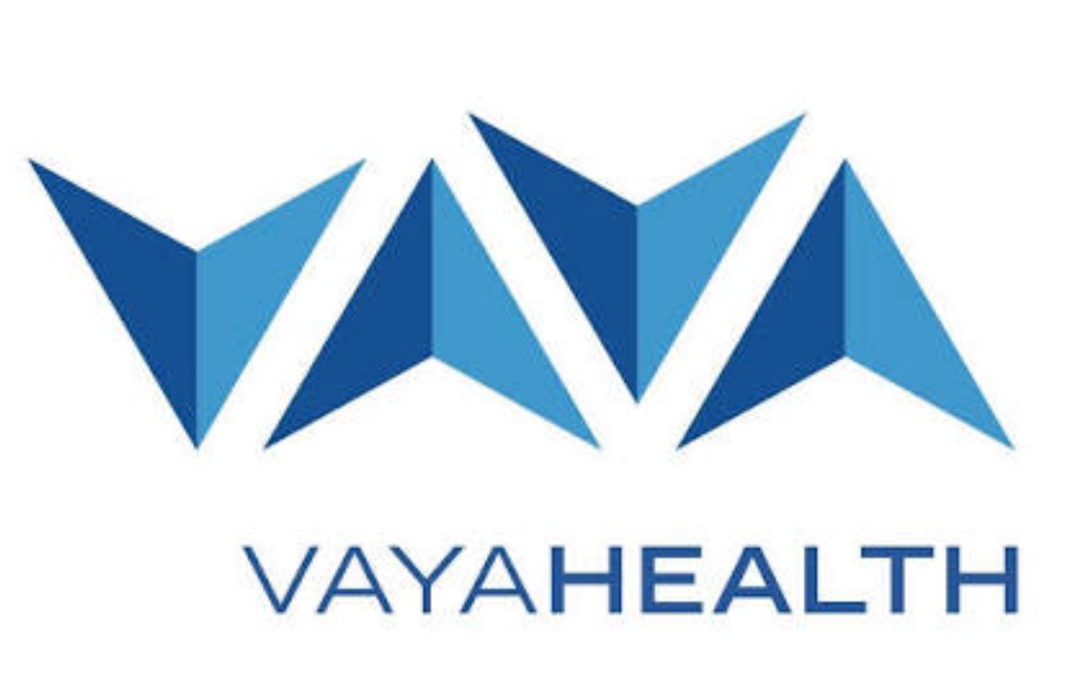 VAYA Health logo featuring stylized blue triangles and the name in bold lettering, representing the company's identity in health services.